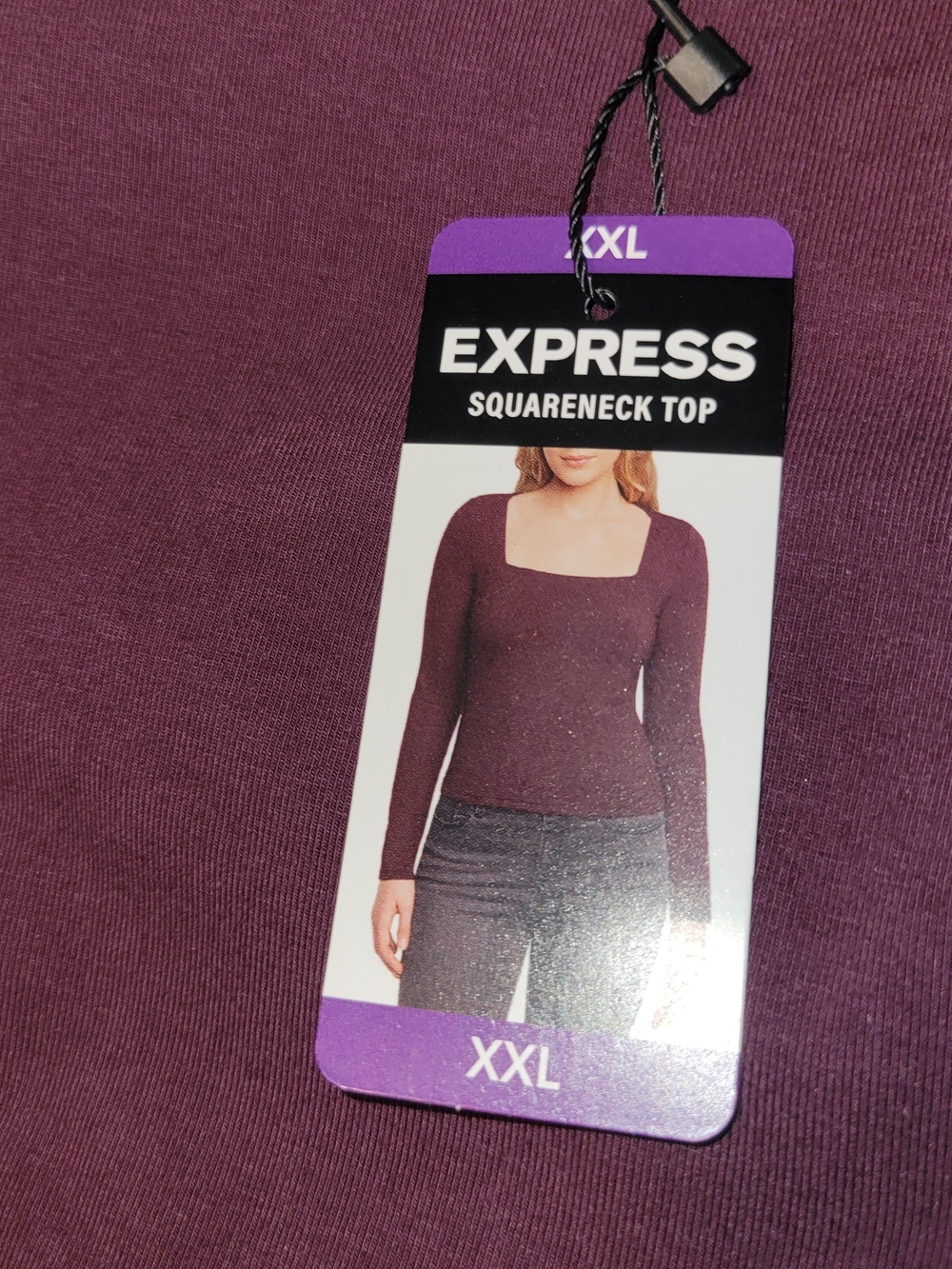 Express Squareneck Top in Plum